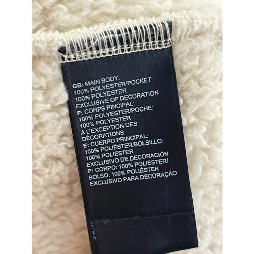 The North Face Cream Sherpa Jacket with Olive Accents